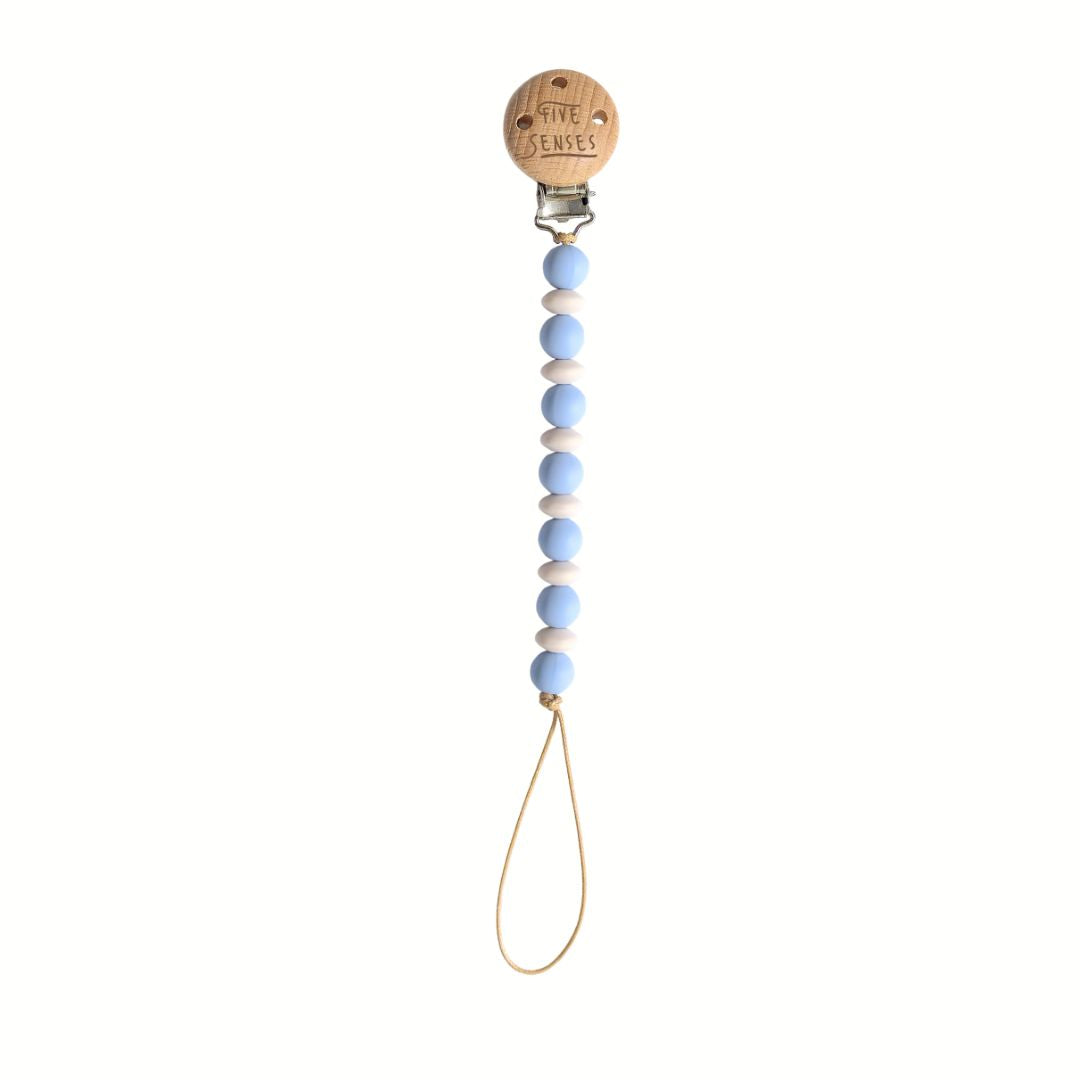 Five Senses - Pacifier Clip Blue